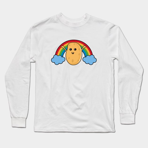 Rainbow Potato Long Sleeve T-Shirt by LunaMay